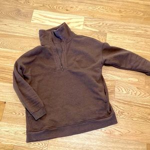 Brown zipper neck pullover